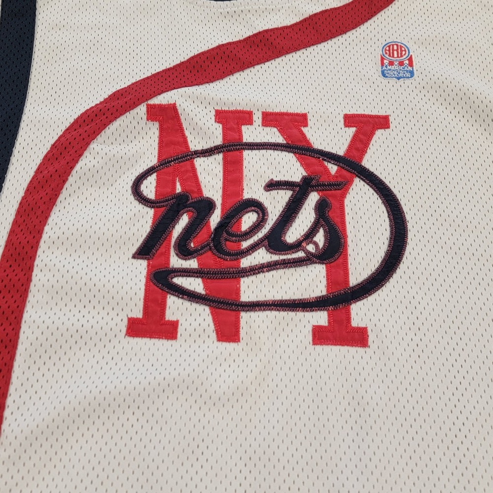 Vintage FUBU Athletic NY Nets ABA‎ Hardwood Classics Mesh Jersey Men's XL White - Picture 5 of 12